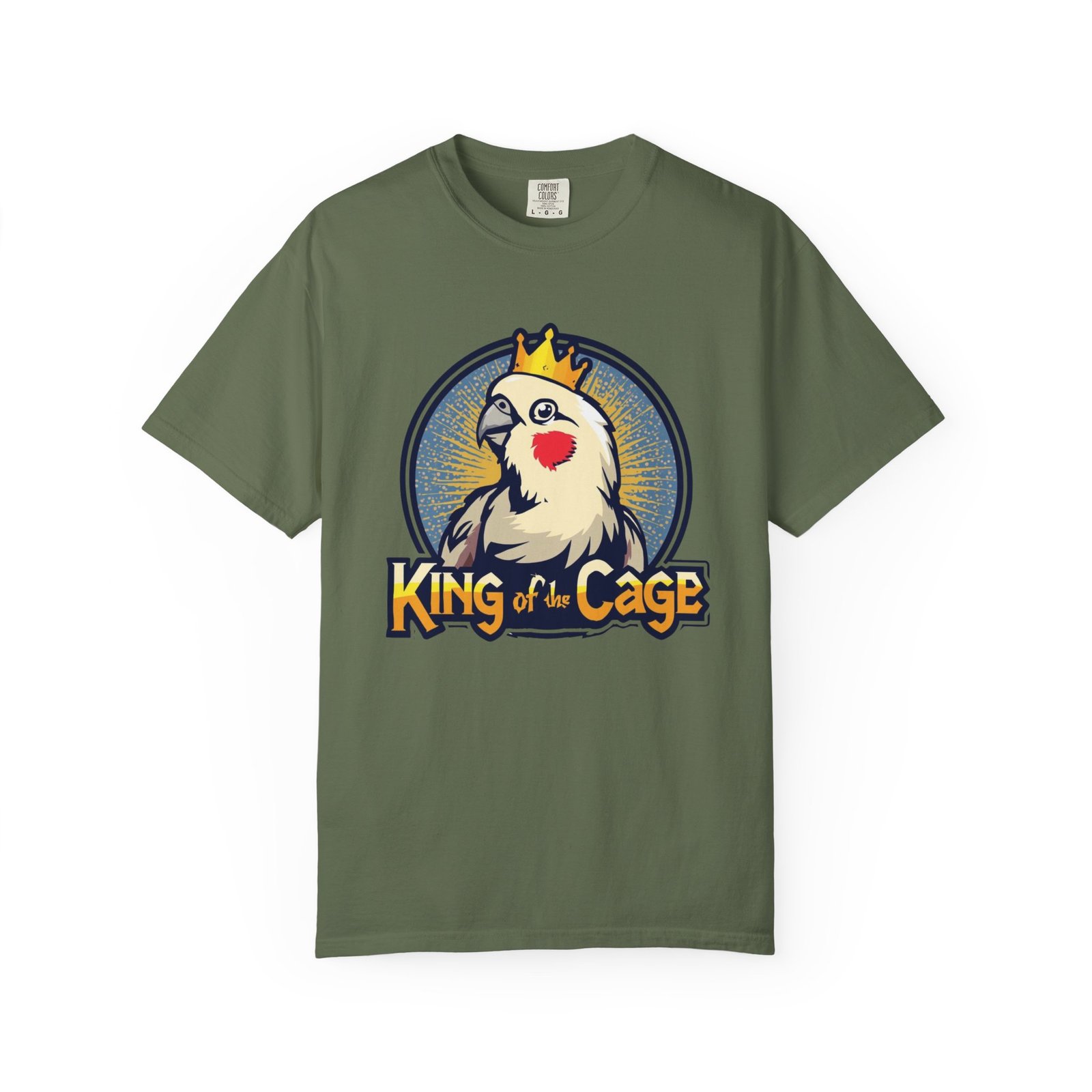 King of the Cage Cockatiel T-Shirt — Cute Bird Pet Owner Tee - Image 3