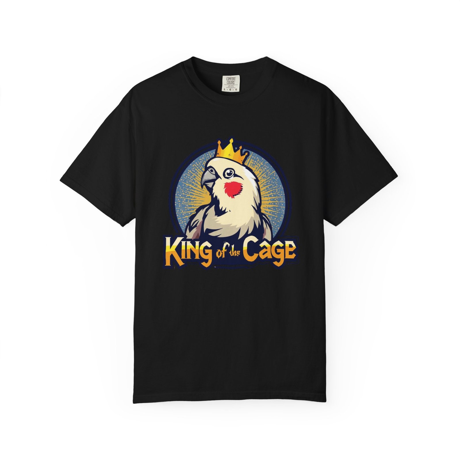 King of the Cage Cockatiel T-Shirt — Cute Bird Pet Owner Tee - Image 5