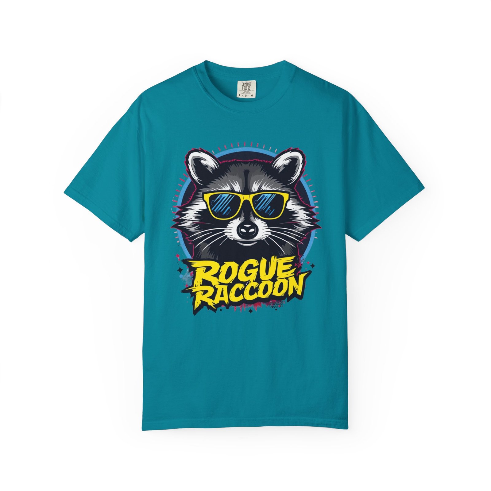 Rogue Raccoon Graphic T-Shirt — Cool Sunglasses Retro Streetwear Tee - Image 5