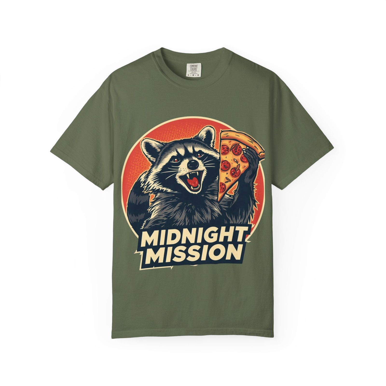Midnight Mission Graphic Tee | Funny Raccoon Pizza T-shirt, Unisex T-shirt, Casual Wear, Gift for Pizza Lovers, Summer Tee - Image 3