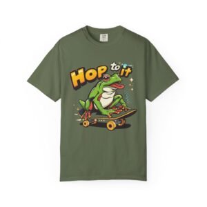 Hop to It Skateboard Frog T-Shirt — Cute Skateboarding Frog Graphic Tee