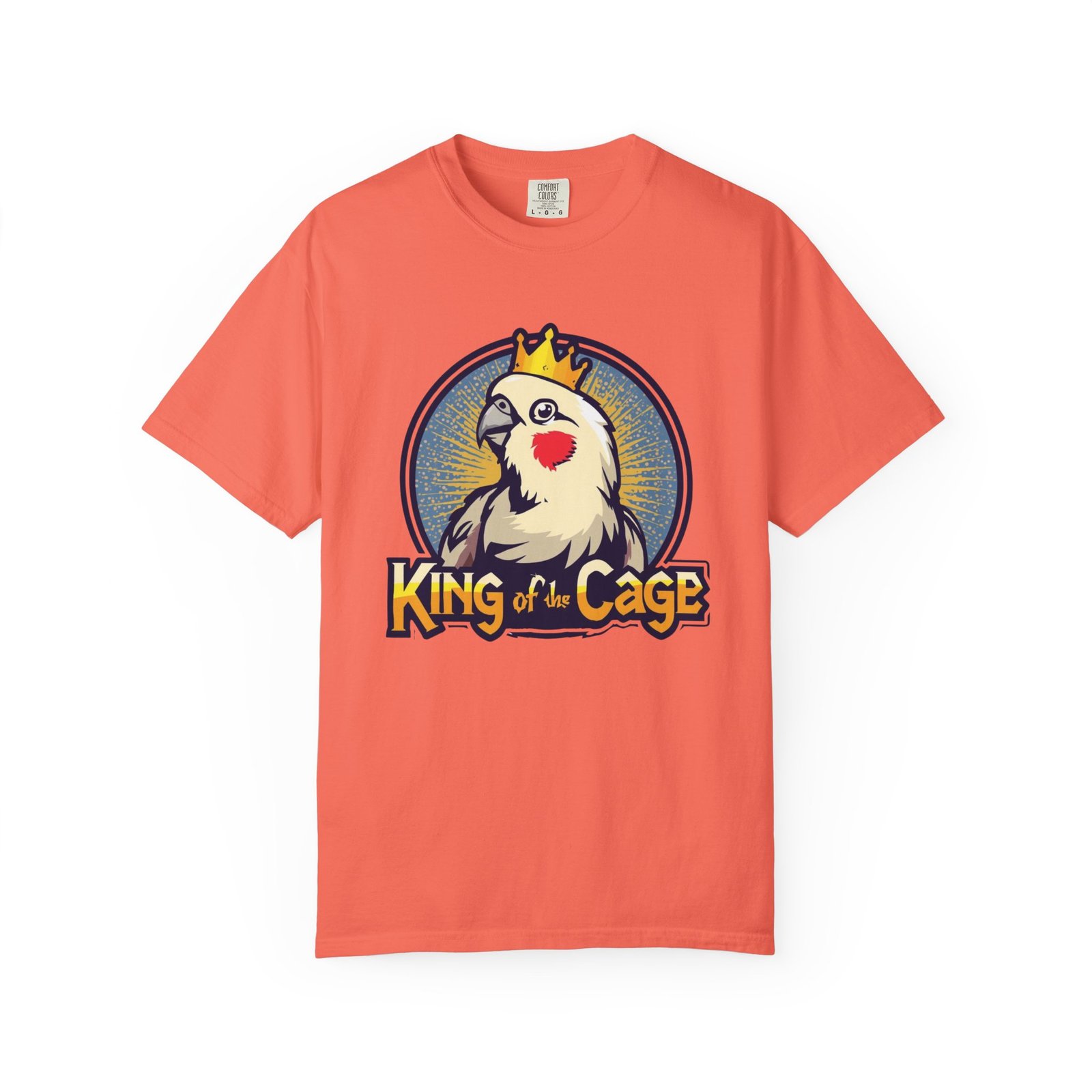 King of the Cage Cockatiel T-Shirt — Cute Bird Pet Owner Tee - Image 2