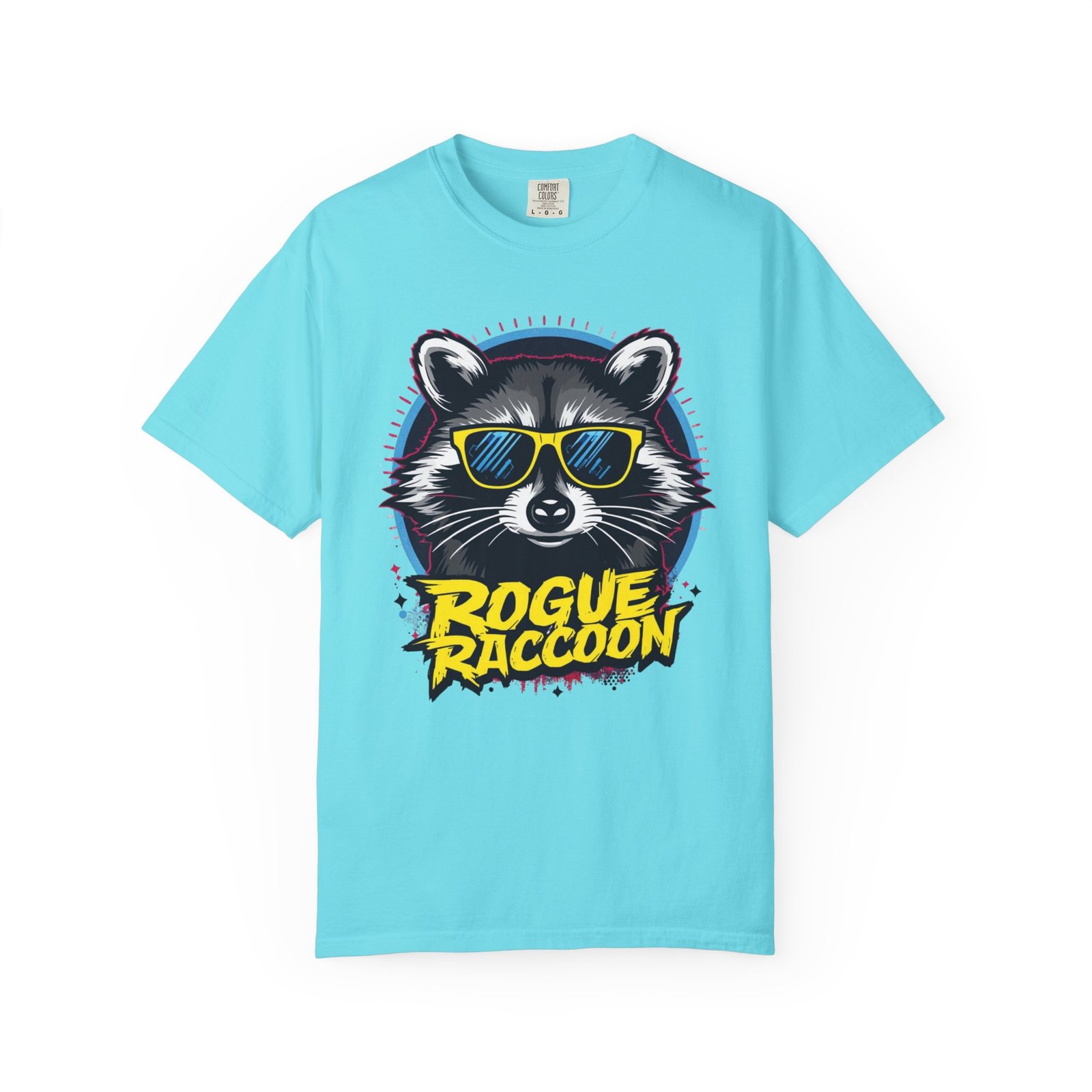 Rogue Raccoon Graphic T-Shirt — Cool Sunglasses Retro Streetwear Tee - Image 6
