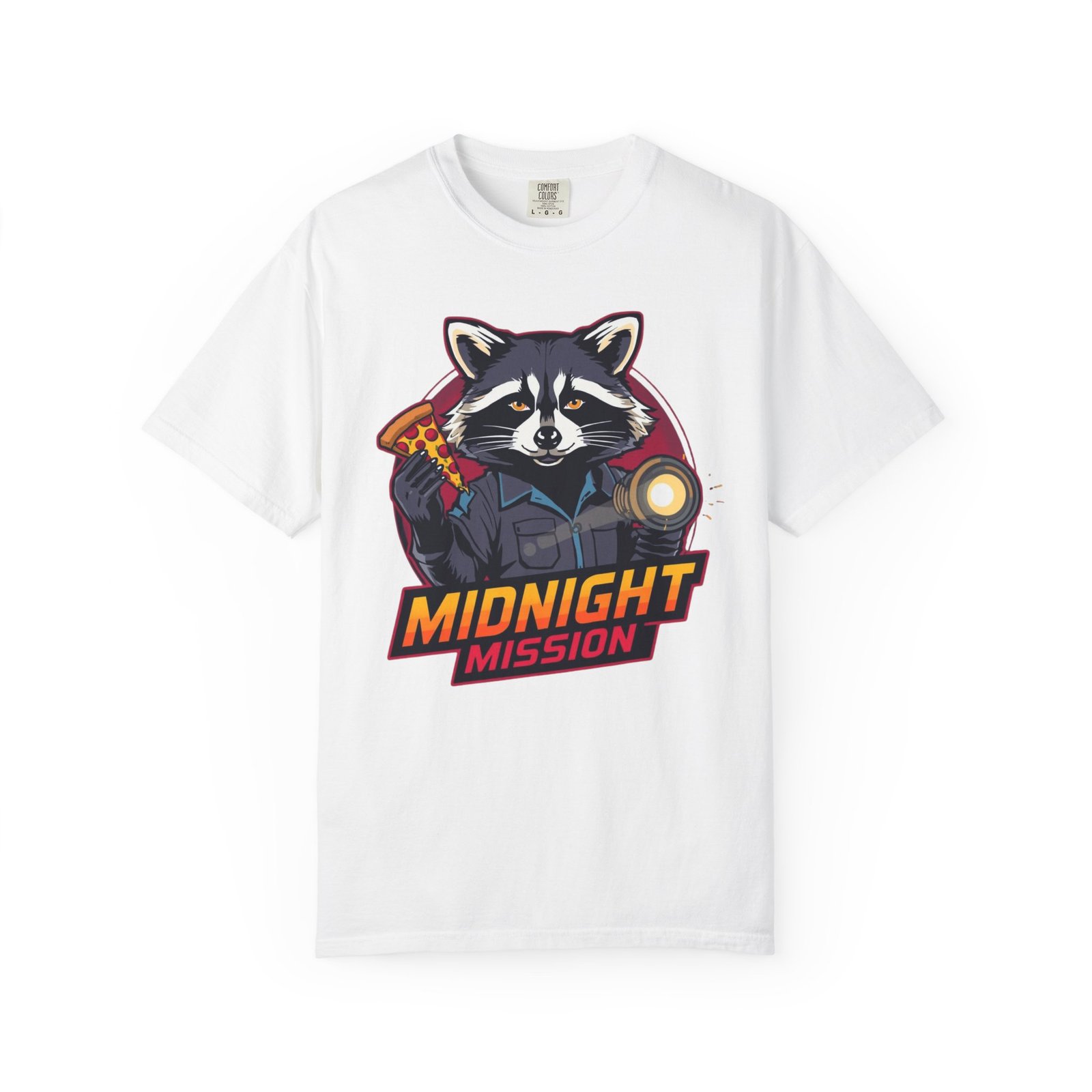 Cool Midnight Mission Raccoon T-Shirt, Unisex Casual Tee, Graphic Shirt for Gamers, Birthday Gift, Fun Adventure Apparel, Unique Graphic Tee