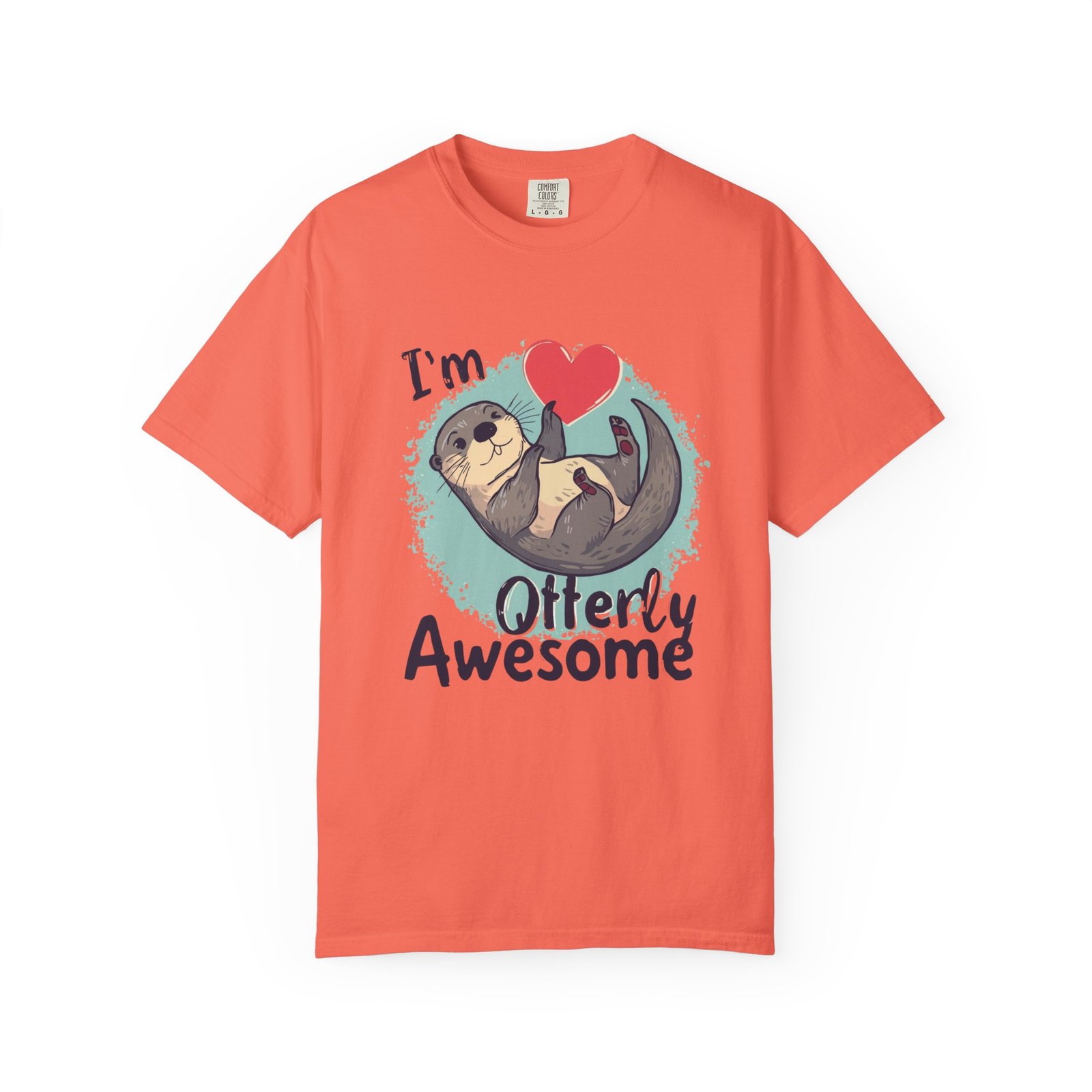 Otterly Awesome T-Shirt — Cute Otter Heart Graphic Tee - Image 2