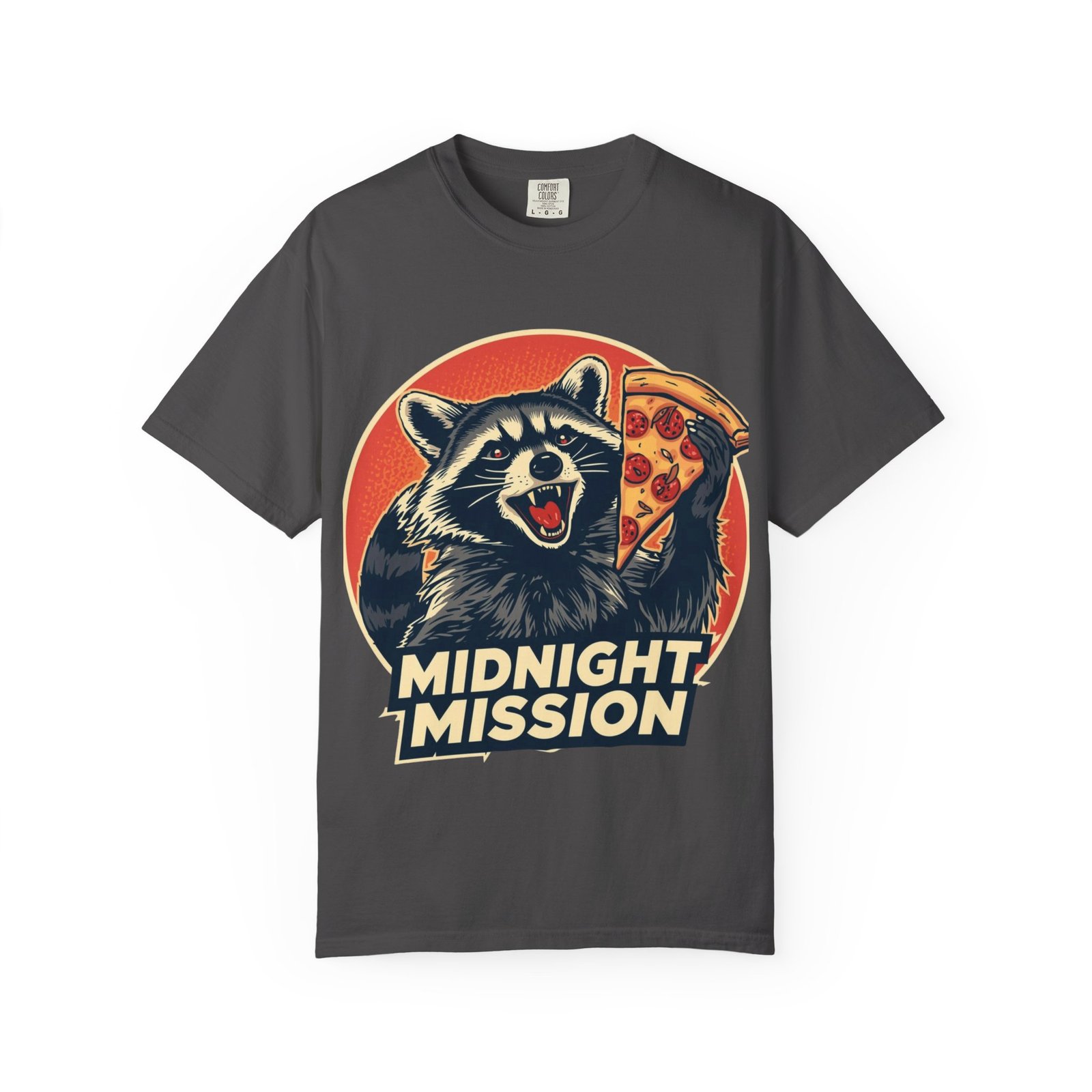 Midnight Mission Graphic Tee | Funny Raccoon Pizza T-shirt, Unisex T-shirt, Casual Wear, Gift for Pizza Lovers, Summer Tee - Image 5