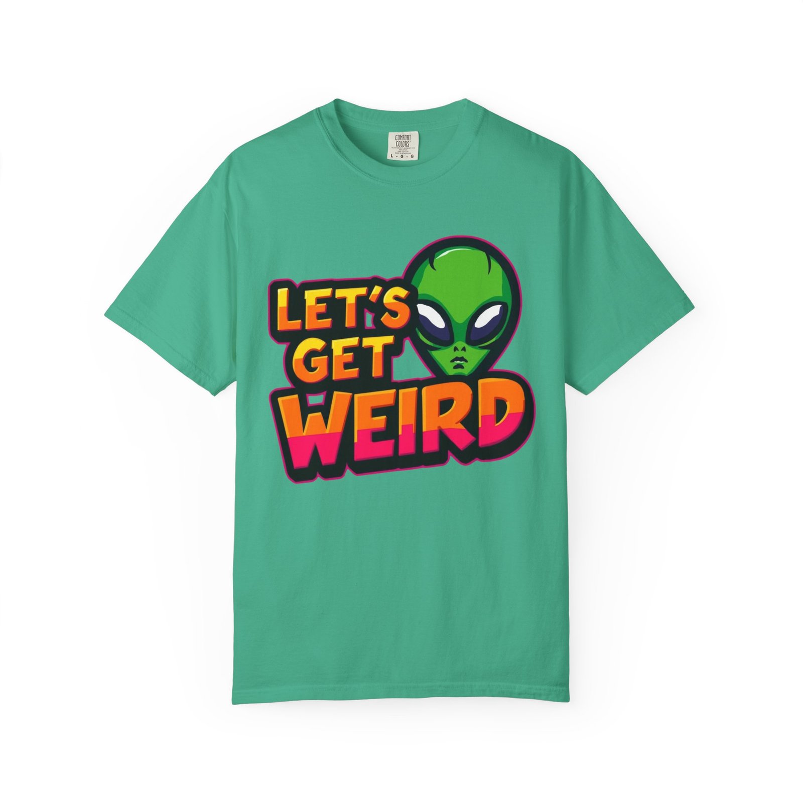 Unisex Alien Print T-Shirt - Let's Get Weird Tee, Quirky Apparel for Sci-Fi Lovers, Casual Gift for Birthdays, Fun Graphic Tee - Image 3