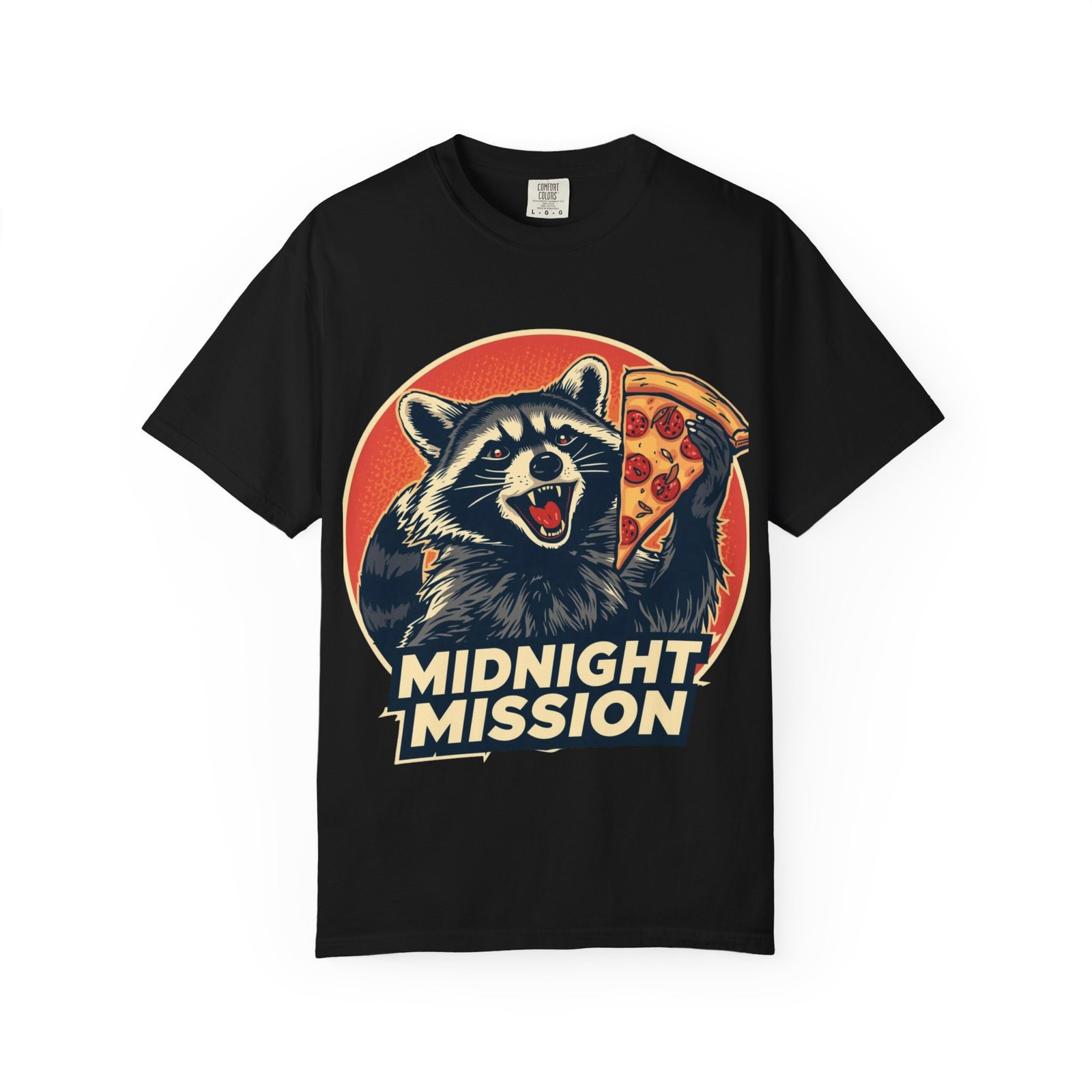 Midnight Mission Graphic Tee | Funny Raccoon Pizza T-shirt, Unisex T-shirt, Casual Wear, Gift for Pizza Lovers, Summer Tee - Image 6