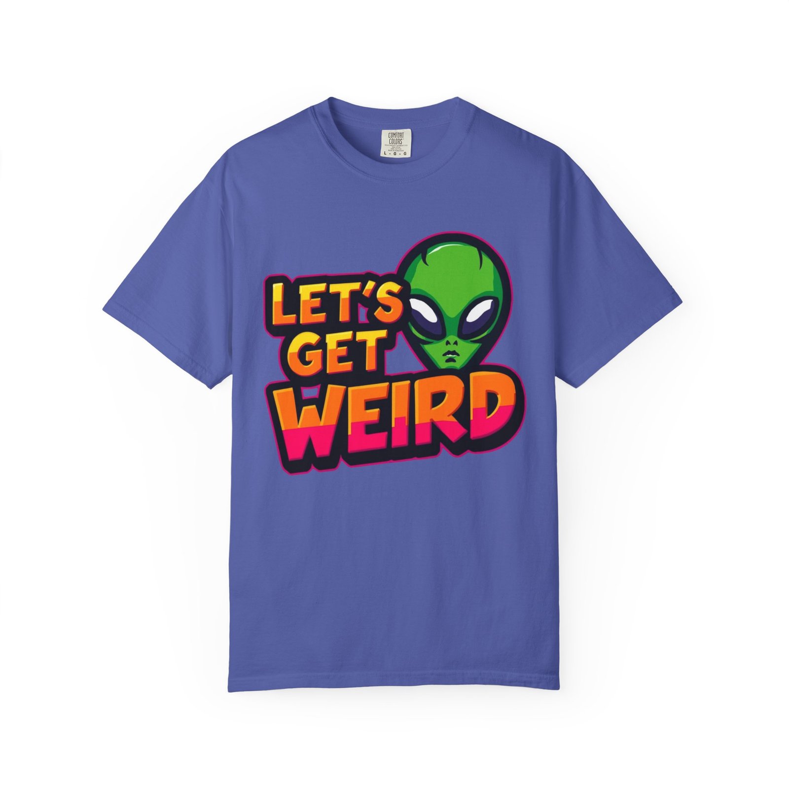 Unisex Alien Print T-Shirt - Let's Get Weird Tee, Quirky Apparel for Sci-Fi Lovers, Casual Gift for Birthdays, Fun Graphic Tee - Image 7