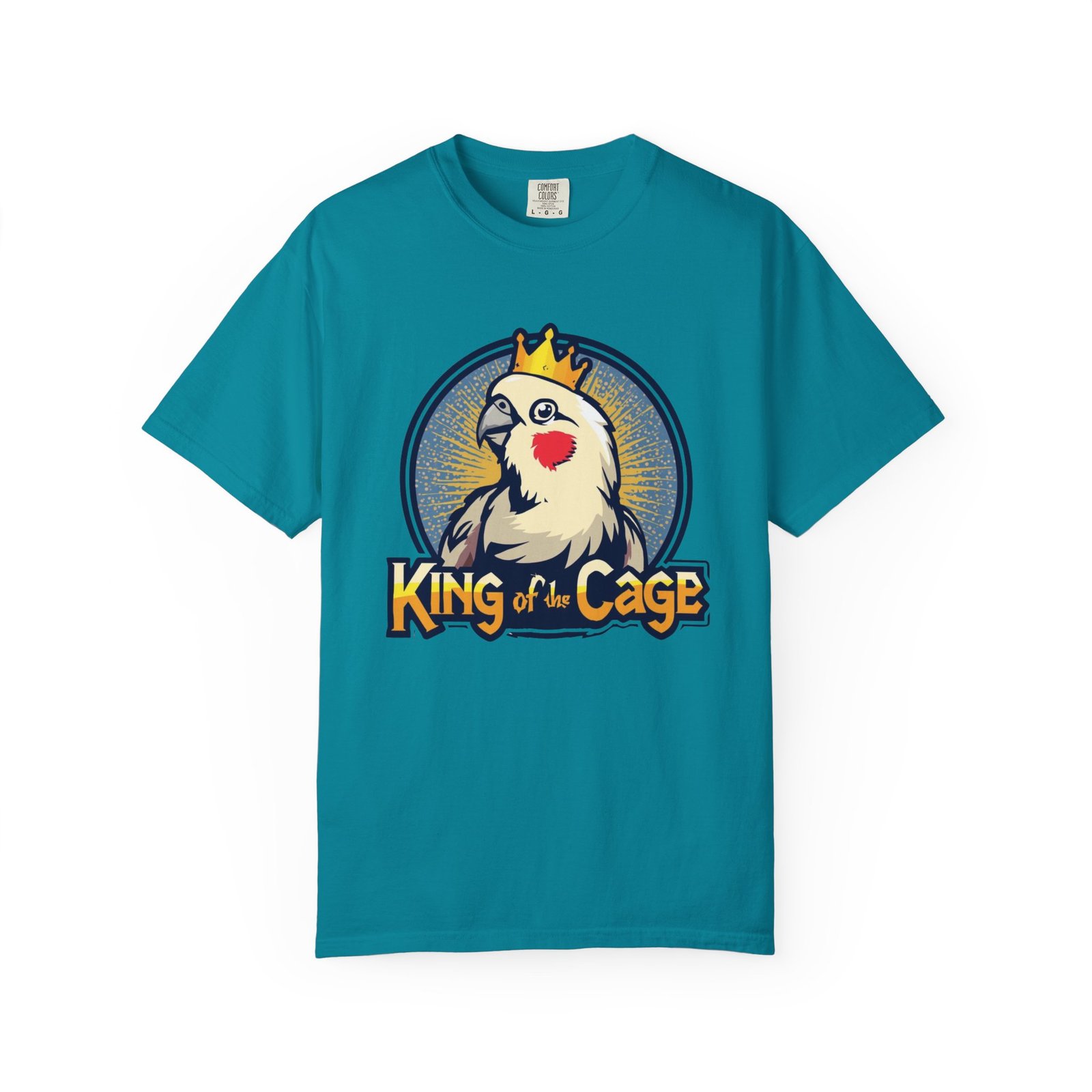 King of the Cage Cockatiel T-Shirt — Cute Bird Pet Owner Tee - Image 4