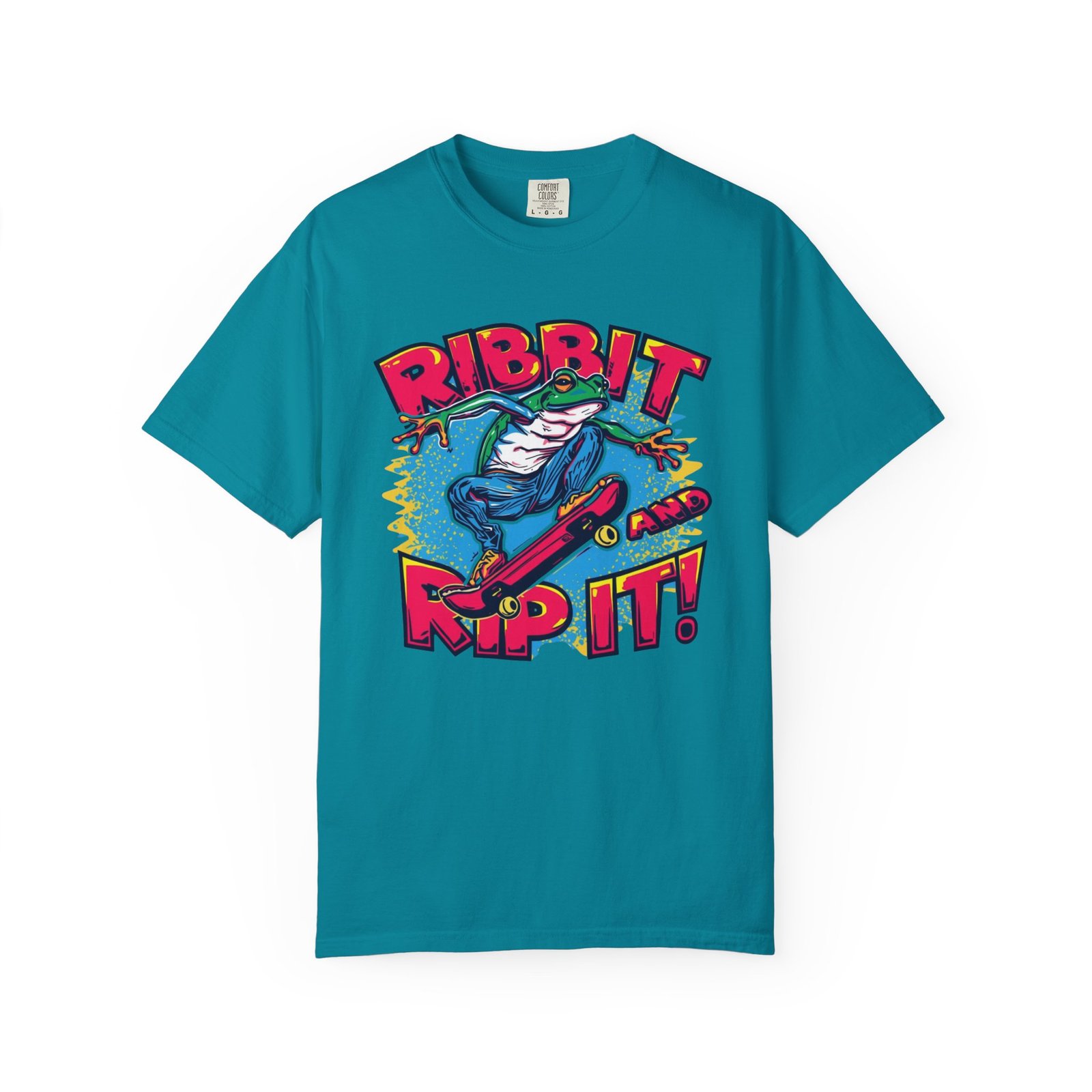 Ribbit and Rip It! Skate Frog Graphic T-Shirt - Image 4