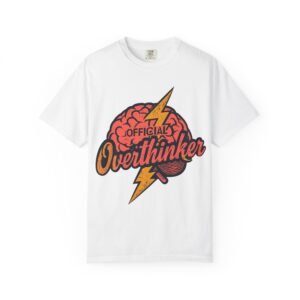 Unisex Graphic T-shirt, Official Overthinker Tee, Gift for Thinkers, Casual Wear, Brainstorming Moments, Everyday Humor Shirt