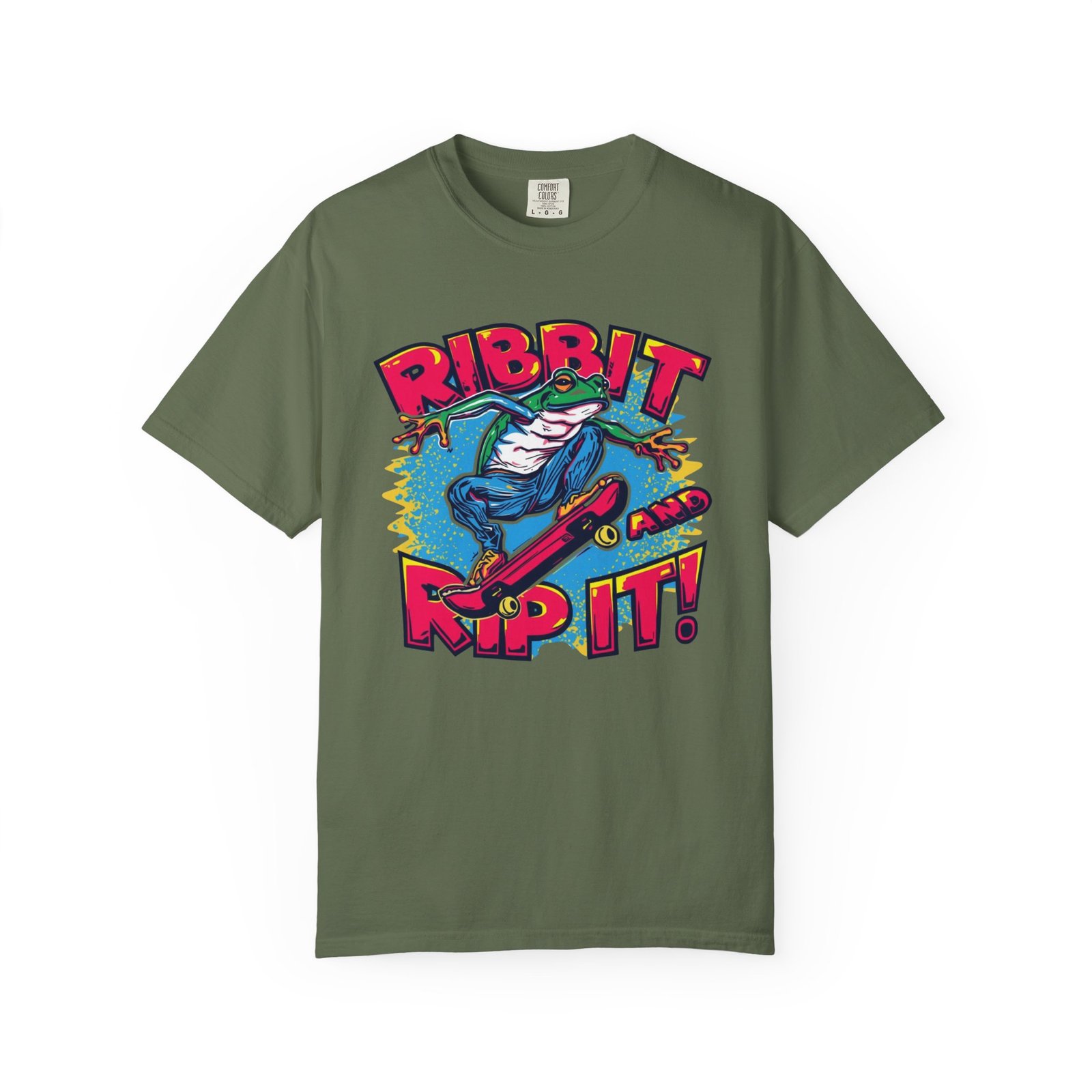 Ribbit and Rip It! Skate Frog Graphic T-Shirt - Image 3