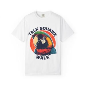 Funny Parrot T-Shirt, Unisex Garment-Dyed Tee, Casual Wear, Gift for Bird Lovers, Summer Outfit, Quirky Animal Design