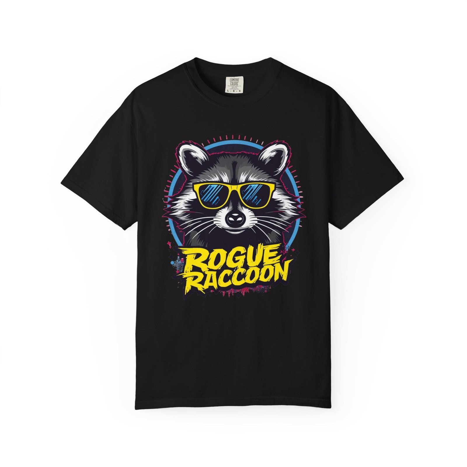 Rogue Raccoon Graphic T-Shirt — Cool Sunglasses Retro Streetwear Tee - Image 7