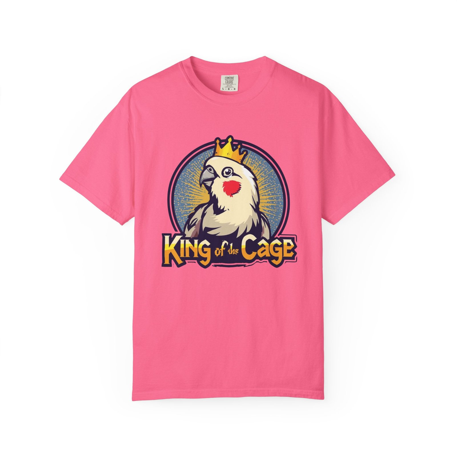 King of the Cage Cockatiel T-Shirt — Cute Bird Pet Owner Tee - Image 6