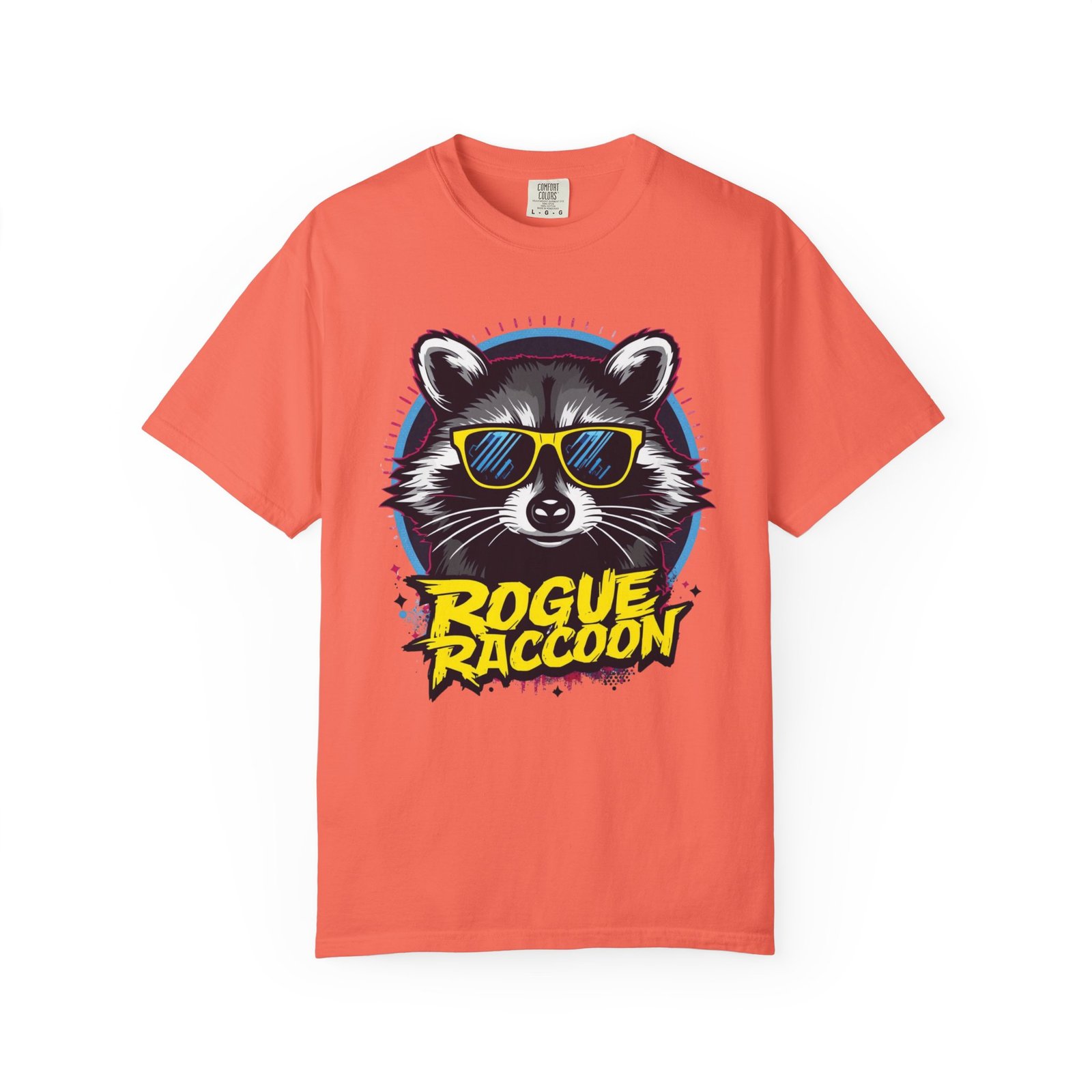 Rogue Raccoon Graphic T-Shirt — Cool Sunglasses Retro Streetwear Tee - Image 2