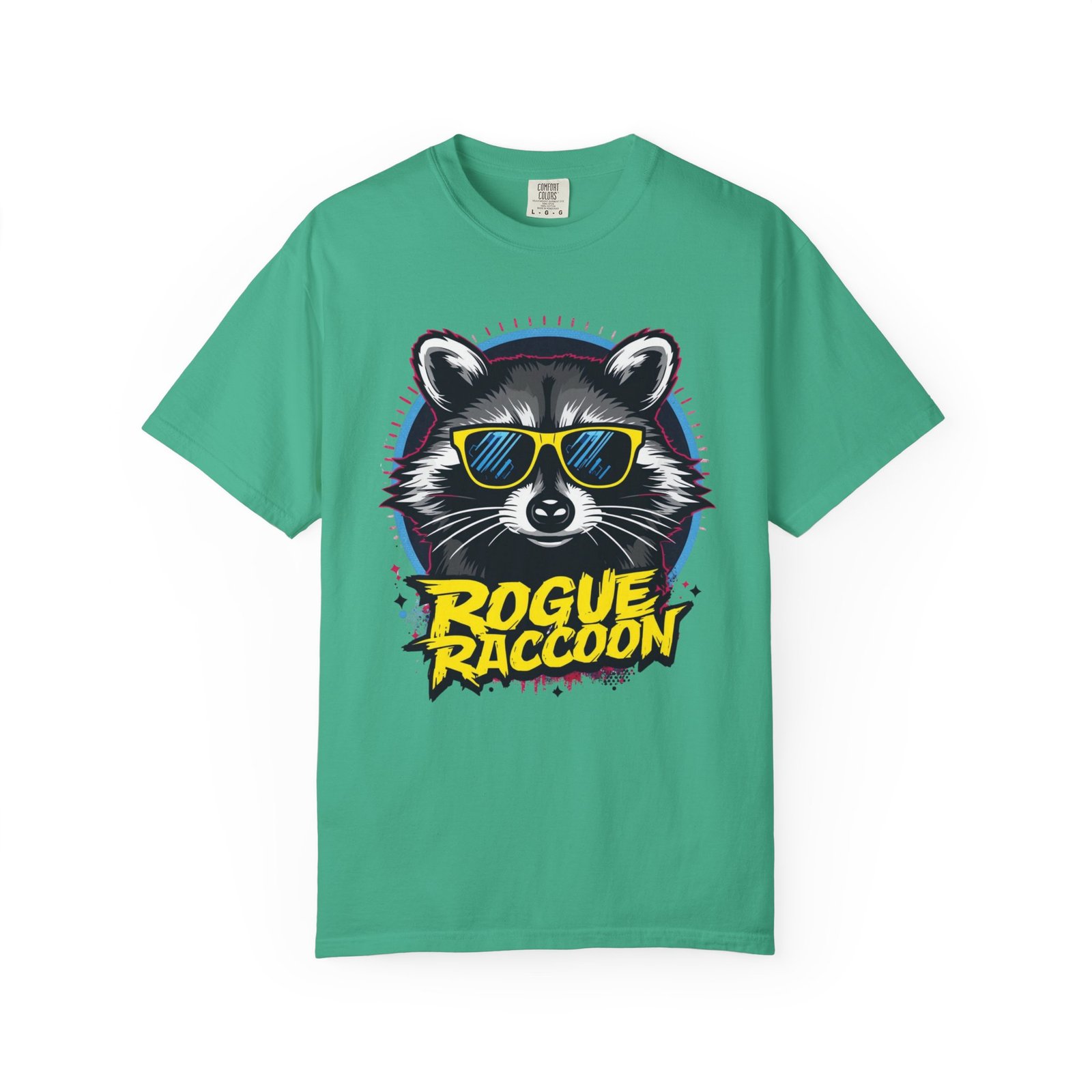 Rogue Raccoon Graphic T-Shirt — Cool Sunglasses Retro Streetwear Tee - Image 4